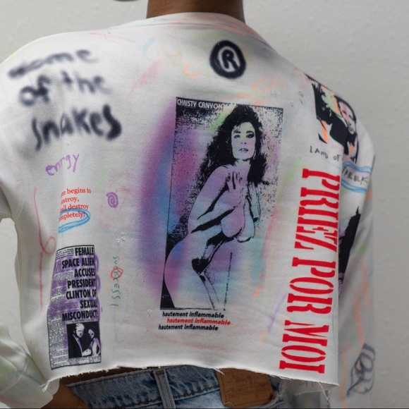 “PrayBoy” Women’s Crop Top Sweater handmade🔥🖼 - Picture 13 of 15